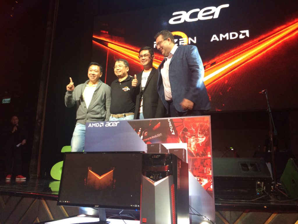 From L-R: Acer Philippines Senior Consumer Sales Manager Raymond Delos Reyes, AMD Philippines National Consumer Sales Manager Glenn Serrano, Products Lead for Acer Philippines Jasper Ong, and AMD Director of Sales for Asia Pacific-Japan Peter Chambers