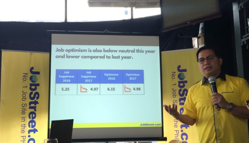 Filipinos are less happy in the workplace According to 2017 Job Happiness Index Report by Jobstreet