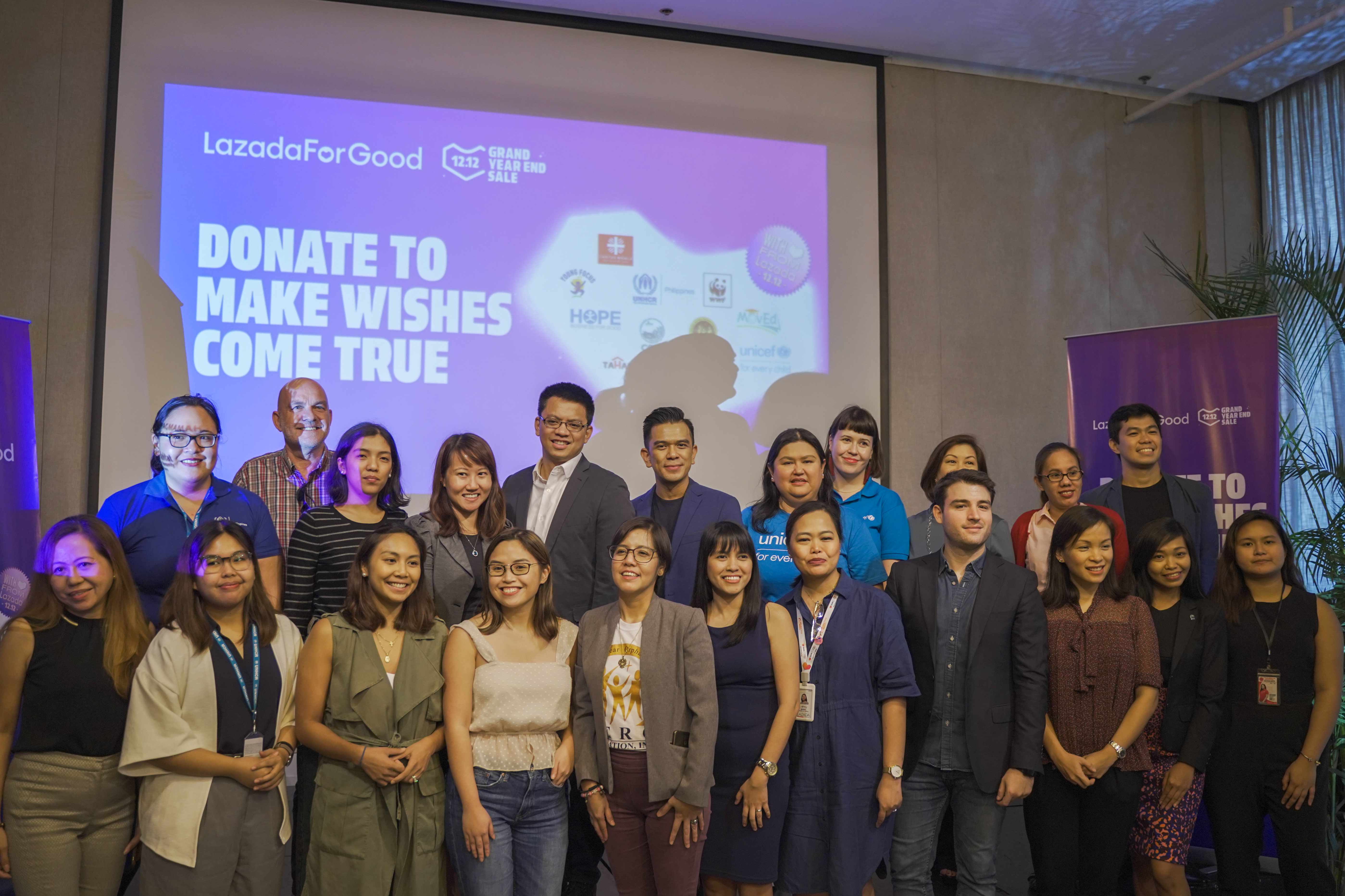 Lazada and Representatives of the 11 Advocacy Partners Lazada For Good helps you to donate to make wishes come true