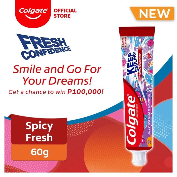 Colgate Fresh Confidence Smile and Go For Your Dreams Limited Edition Spicy Fresh Toothpaste 60g