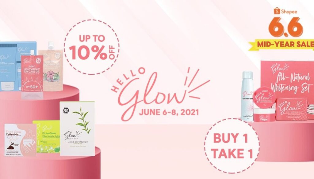 Get glowing and smooth skin with these Hello Glow skincare  sets at Shopee