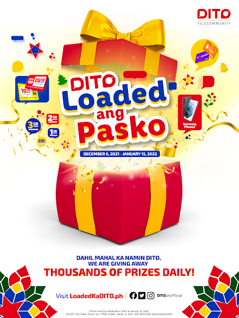 DITO Loaded Ang Pasko: Get a chance to win thousands of prizes daily with  DITO’s Holiday promo