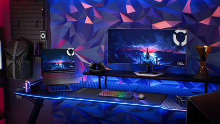 A computer desk with two monitors and a keyboard

AI-generated content may be incorrect.