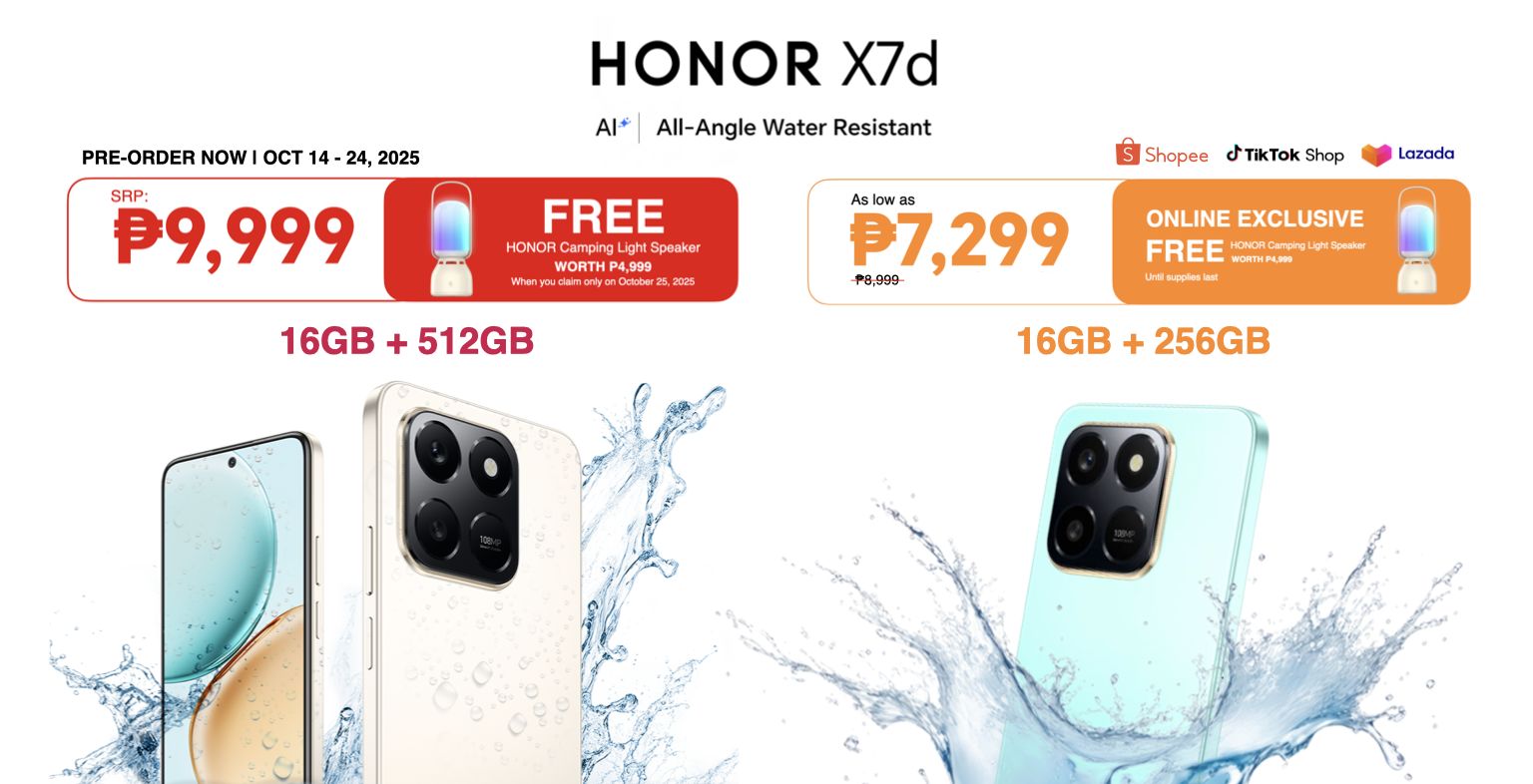 All-New Water-Resistant AI Phone HONOR X7d Now Official for as low as Php 7,299!Setting a New Industry Benchmark for Powerful Budget Phone with Enhanced Durability and New AI Interaction