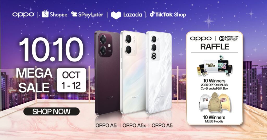 Win Limited Edition OPPO x MLBB Gifts and Big Deals up to PHP 3,000 off at OPPO’s 10.10 Mega Sale