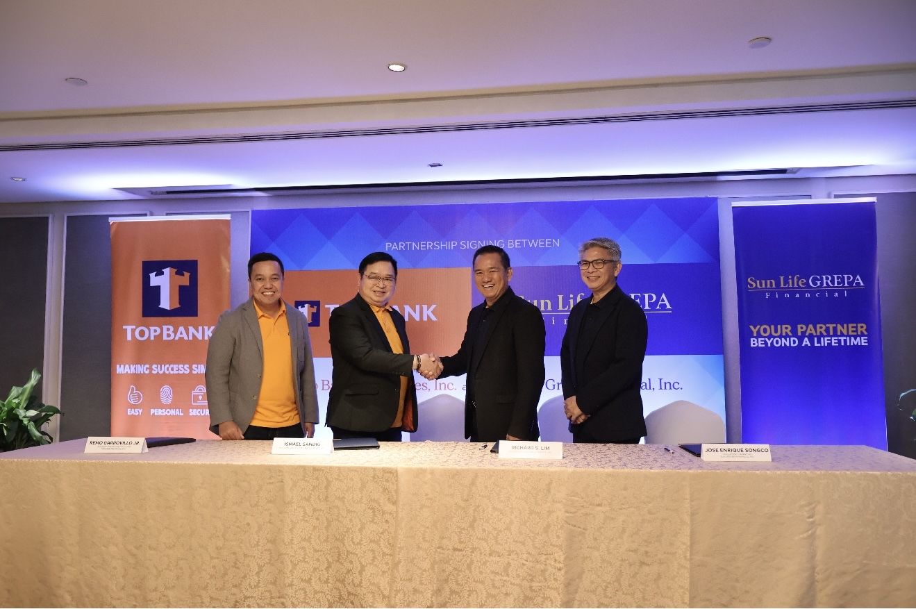 SUN LIFE GREPA AND TOP BANK PHILIPPINES PARTNER TO PROVIDE GREATER FINANCIAL ACCESS ACROSS THE COUNTRY