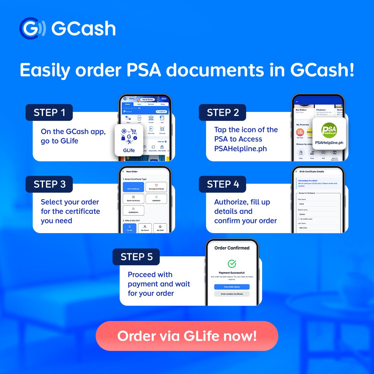 PSA, Pilipinas Teleserv, GCash launch first in-app PSAHelpline service, making PSA documents easier to request via GCash